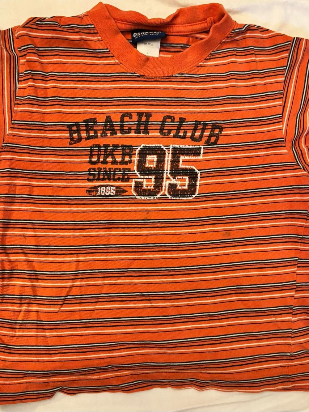 OshKosh B'gosh Orange Striped 'Beach Club 95' Tee - Orange/Black/White